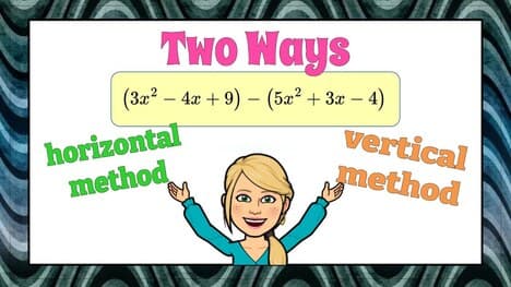 Subtracting Linear Expressions Two Ways | Algebra 1 | A-APR.A.1 🖤💙