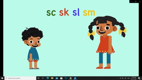 Introduction to S Blends song - sc, sk, sl, sm