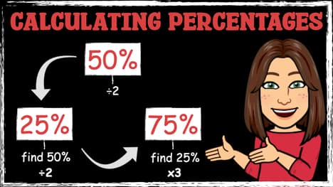 Calculating 25%, 50% and 75% of a Number