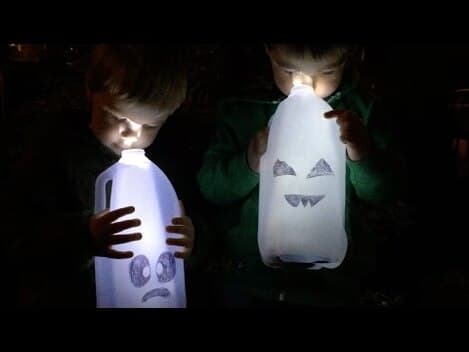 DIY Halloween Craft: Ghosts Using Milk Jugs