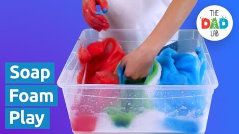 How to Make Rainbow Soap Foam For Sensory Play