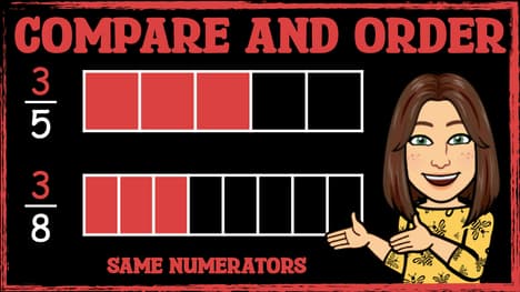 Comparing and Ordering Fractions with the Same Numerators