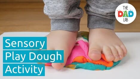 Foot Sensory Activity with Play Dough