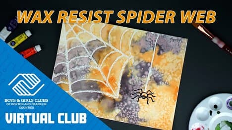 Halloween Art Project: Wax Resist Spider Web Painting