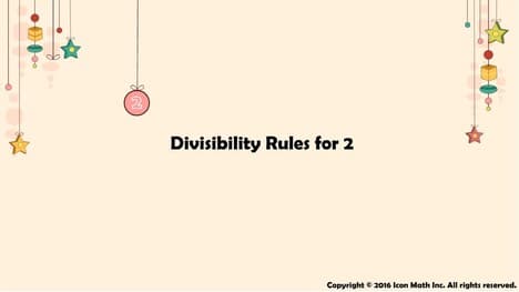 Divisibility Rules for 2