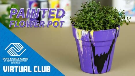 DIY Flower Pot Project Using Paint Pouring Techniques