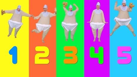 5 Little Babies Jumping On The Bed Nursery Rhyme with Bella & Beans