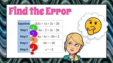Find the Error | Algebra 1 | A-REI.A.1 🖤💙