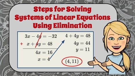 Solving Systems of Linear Equations Using Elimination