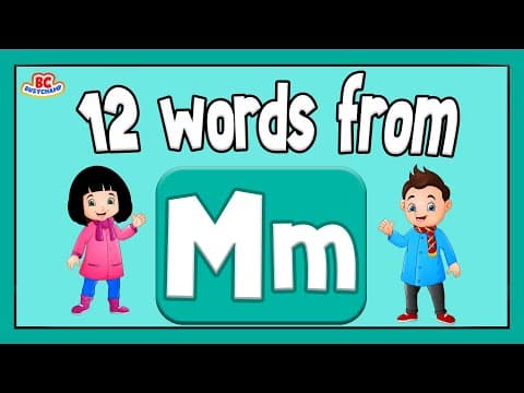 Words That Start With M | Phonics For Toddlers | 12 Words From M | Toddler Learning Video