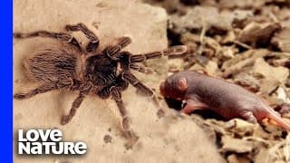 Goliath Bird Eater Tarantula vs. Baby Mouse