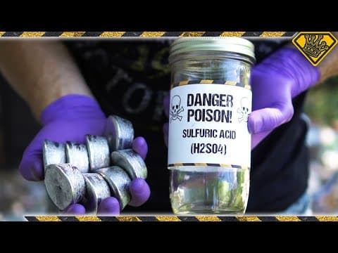 Lead Ingots and Sulfuric Acid Scavenged From My Car Battery