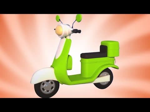 Scooter, Animated Motorbike Cartoon Video For Children