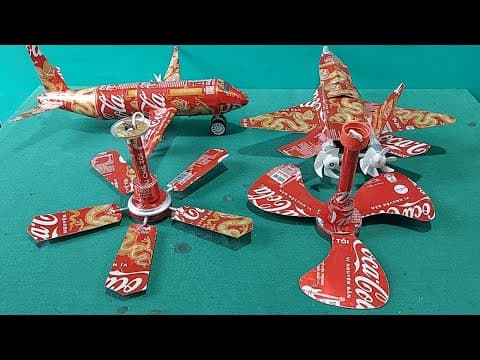 2 ceiling fans and Boeing airplane made from coca-cola cans || Homemade toys
