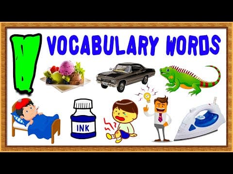 Vocabulary words for kids - words from letter i - words that start with i