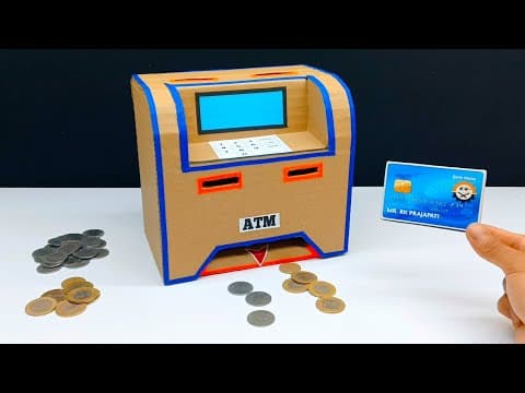 घर पर बनाओ Coin वाला Mini ATM Machine || How to make a Simple ATM Machine with Cardboard Project