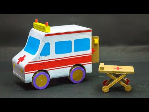 How To Make An Ambulance With Cardboard | School Projects | Cardboard Crafts