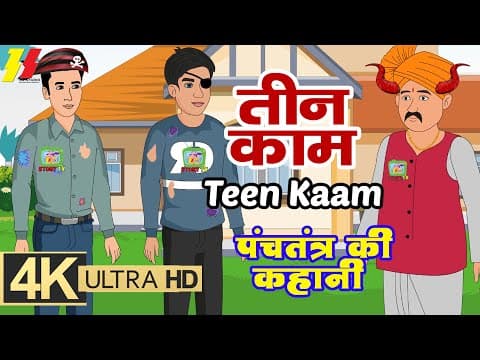 Teen Kaam | तीन काम | Hindi Moral Stories for Kids | पंचतंत्र की कहानियां | 4K Stories | Moral Story