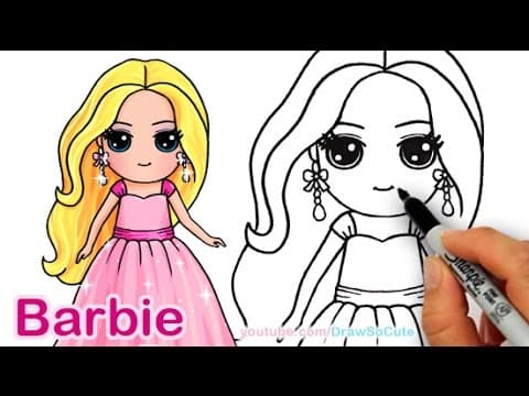 How to draw barbie cute step by step draw so cute girl