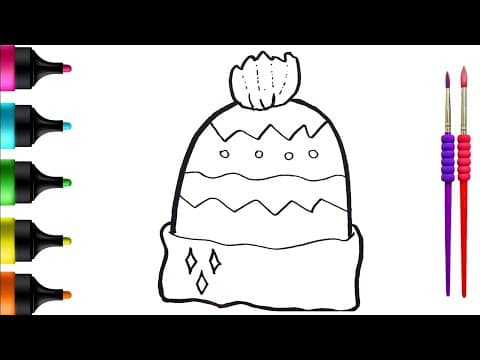 Draw a Cozy Beanie Hat Step-by-Step: Easy Kids Drawing Tutorial
