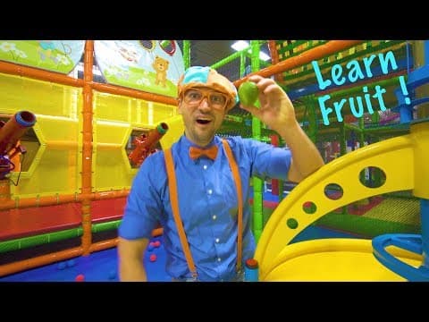 Play at the play place with blippi - learn fruit and healthy eating for children
