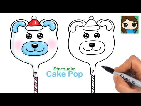 How to Draw a Cake Pop | Starbuck Winter Holiday Polar Bear - YouTube