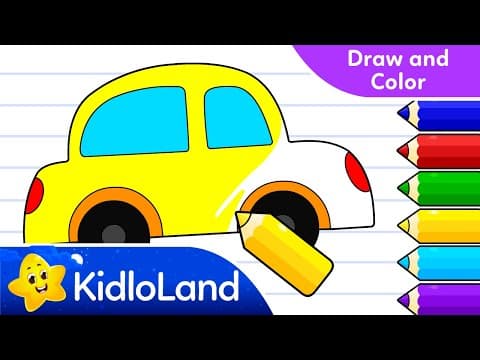 How To Draw A Car - Easy Drawing & Coloring Videos for Kids - Car Coloring for Toddlers