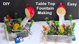 how to make table top waterfall fountain using coffee cup - diy
