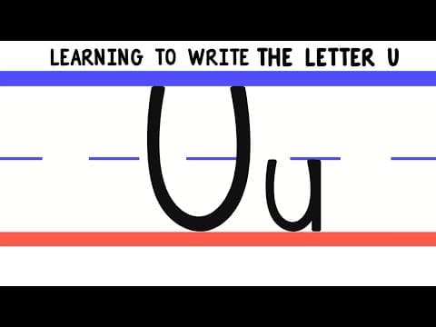 Write the letter u - abc writing for kids - alphabet handwriting by 123 abc tv