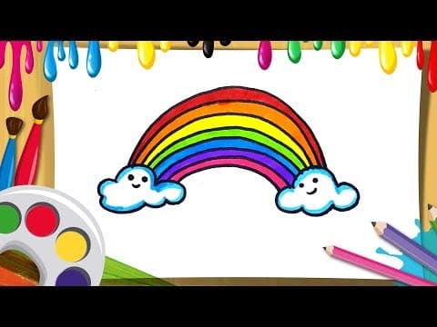 how to draw rainbow for children   -   draw and color rainbow  -  Lesson 114