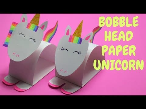 Bobble Head Paper Unicorn | Paper Crafts for Kids