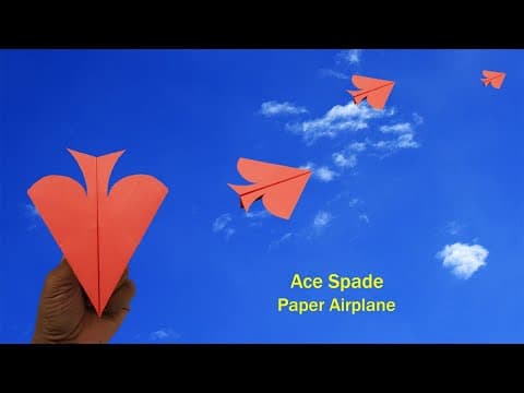 How to Make a Ace Spade Paper Airplane - Best Paper Airplane - Ace Spade Card Flying Plane