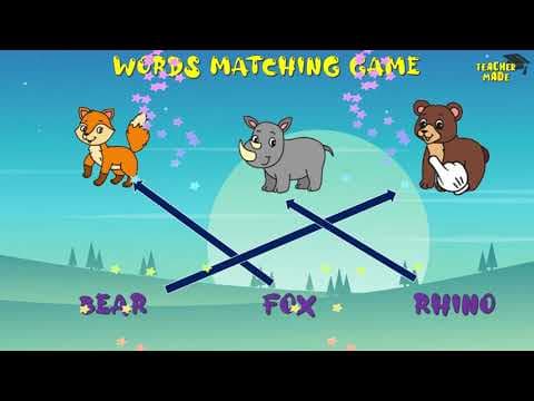Matching Game| 3 Words Matching Game| Matching Games for Kids| Memory Matching Game for Kids-