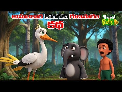 అహంకార కొంగకు గుణపాఠం | Telugu Stories | Telugu Kathalu | Neethi Kathalu | Toon Bells Telugu