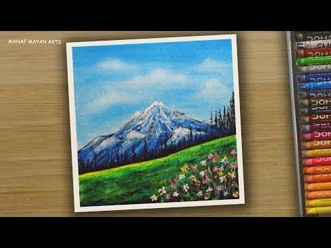 Easy Mountain Drawing for Beginners with oil Pastels | Step by Step #228