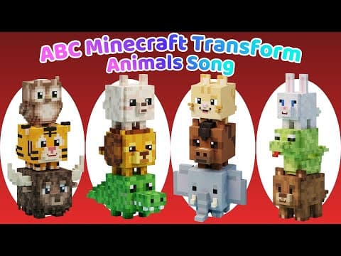 ABC Animal Sounds Song | Minecraft Animals Transform & Learn Letters for Kids | Meow Meow TV