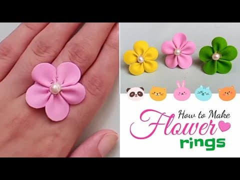How to Make beautiful Flower Ring - DIY Foam sheet Rings - DIY Rings - Easy Flower Rings making