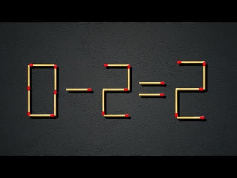 Turn the wrong equation 0-2=2 into correct, Matchstick puzzles with answers