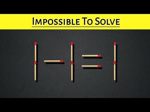 Rearrange the matchstick to fix the equation 1-1=1, Matchstick puzzle