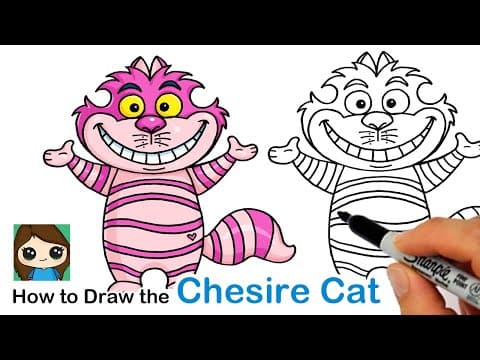 How to draw the cheshire cat - alice in wonderland