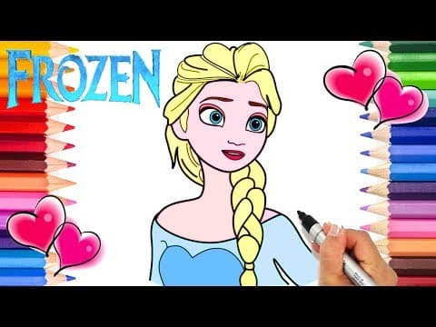 Frozen elsa coloring page - frozen coloring book - draw and color elsa frozen olaf anna kristoff