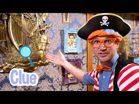 Blippi the pirate learns about colors and numbers at kidd's jewelry heist educational kids videos
