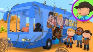 A Concert Tour Bus Goes to Carls Car Wash  Cartoon for Kids