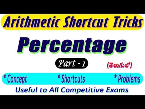 Percentage Tricks in Telugu Part - 1 I Concept + Shortcut Tricks + problems I Ramesh Sir Maths Class
