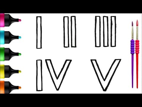 Roman Numerals Drawing, Painting and Coloring for Kids, Toddlers