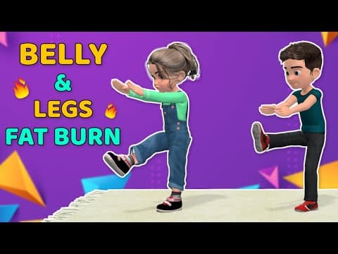 KIDS WORKOUT FOR BELLY & LEGS: FAT BURNING EXERCISE