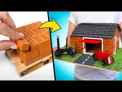 Miniature garage from real bricks - hide your secrets here!