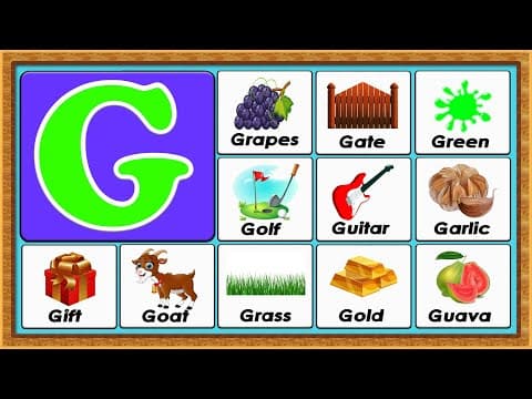 Words from g - vocabulary words - early childhood education - abc flashcards