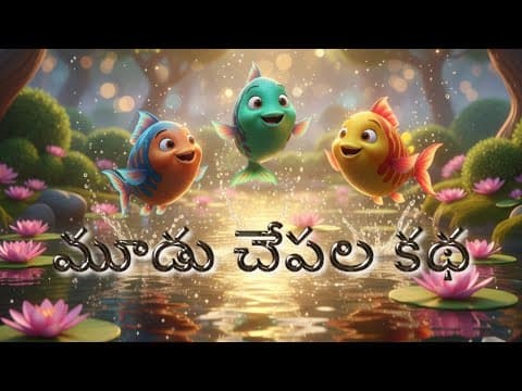 మూడు చేపల కథ | Three Fishes Telugu Moral story | 3D Animated Kids story