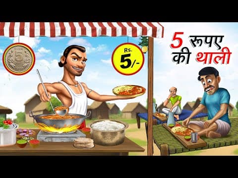 5 रूपए की थाली | 5 RUPAY KI THALI | HINDI KAHANIYA | HINDI STORIES